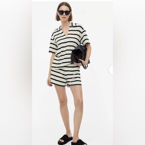 H&M Striped Knit Co-ord Short Set